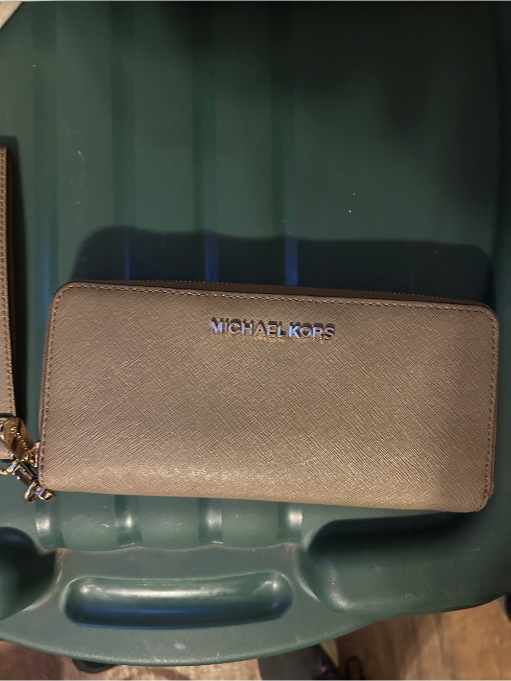 Michael Kors TanZip Around Wallet with Polished Logo